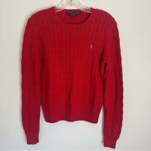 Ralph Lauren red Cotton Cable Knit Sweater